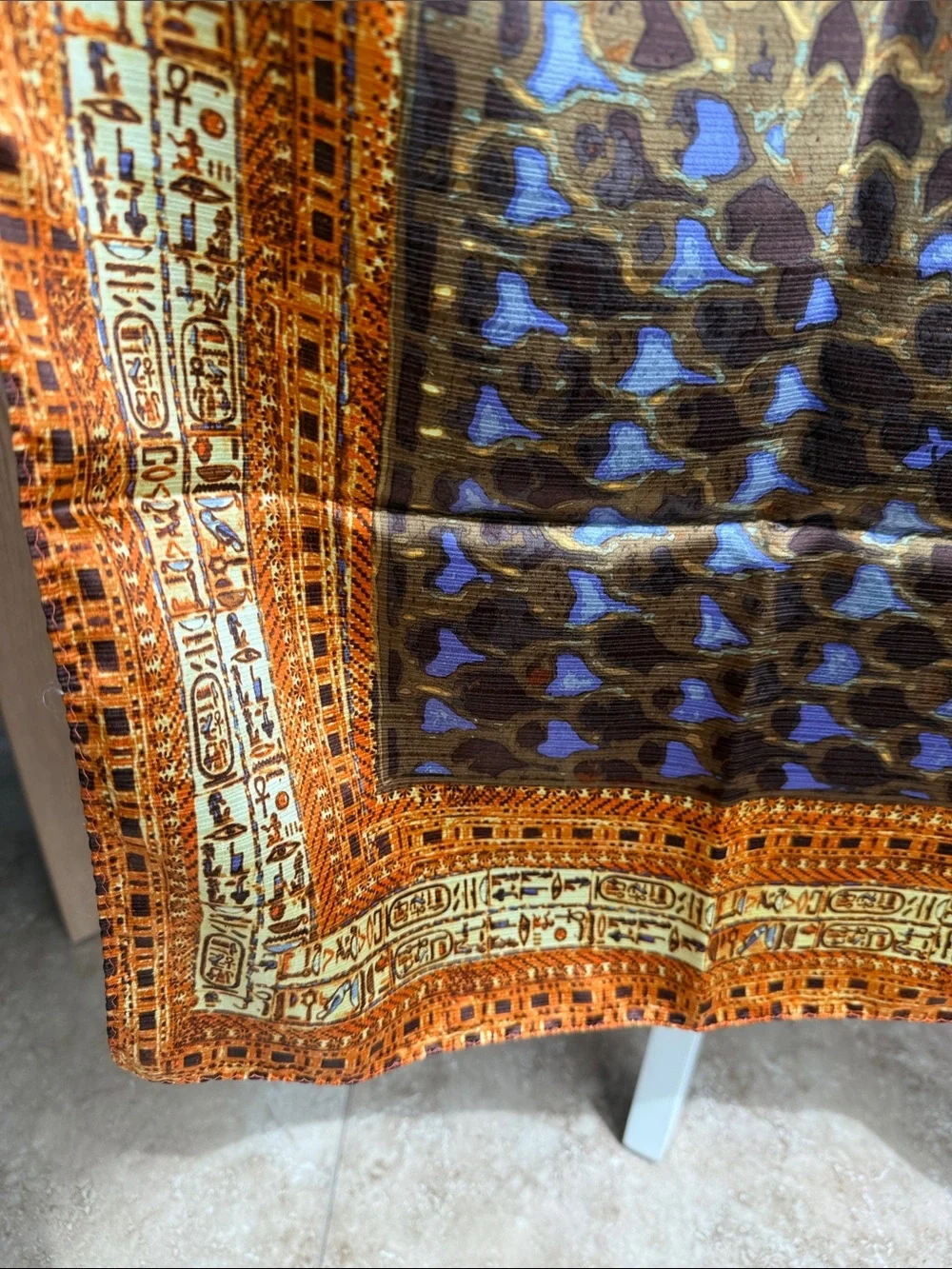 King Tutankhamen Falcon Feather Scarf 36 Inch Square